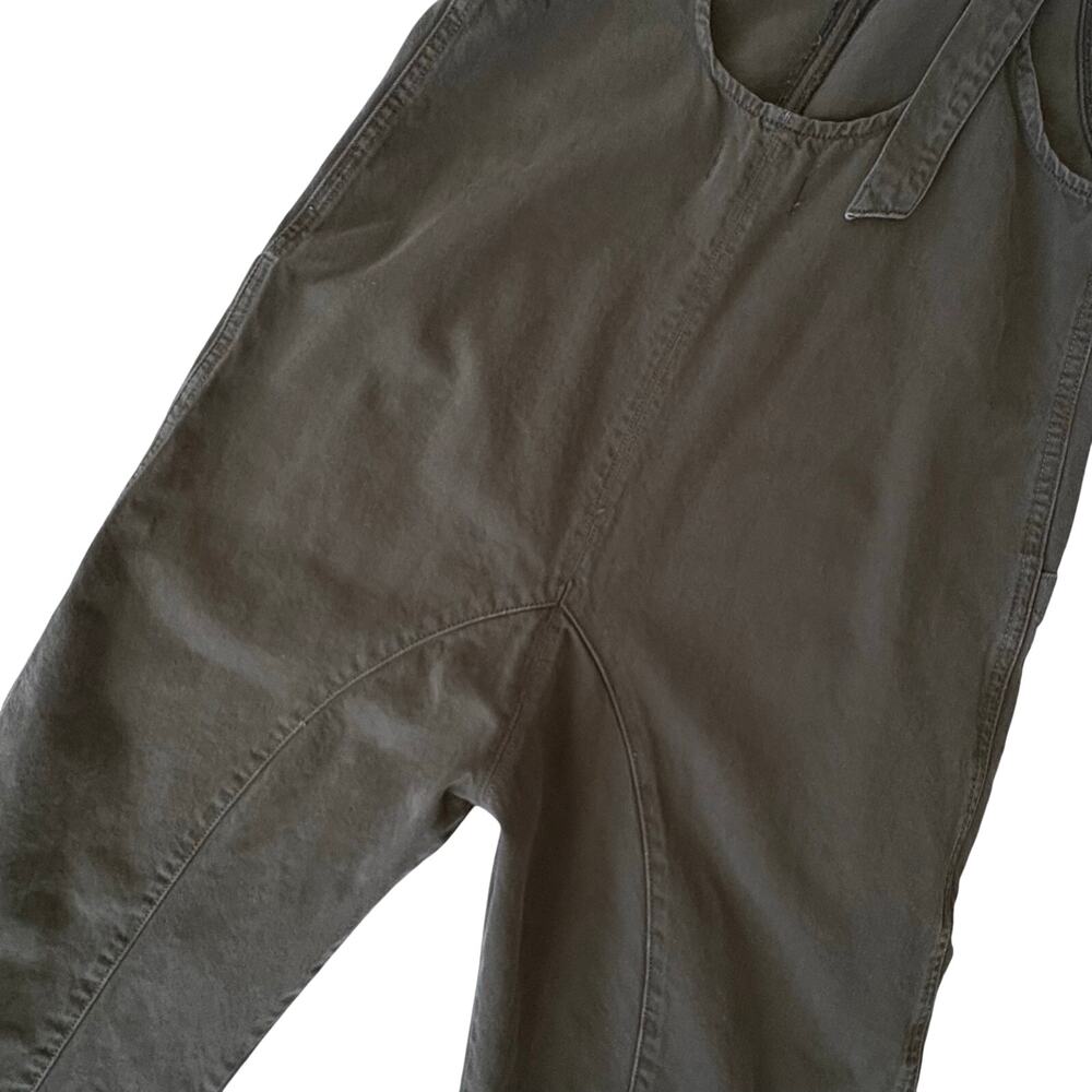 Free People We The Free Lagenlook High Roller Green Denim Jumpsuit Overalls XS - Picture 6 of 8